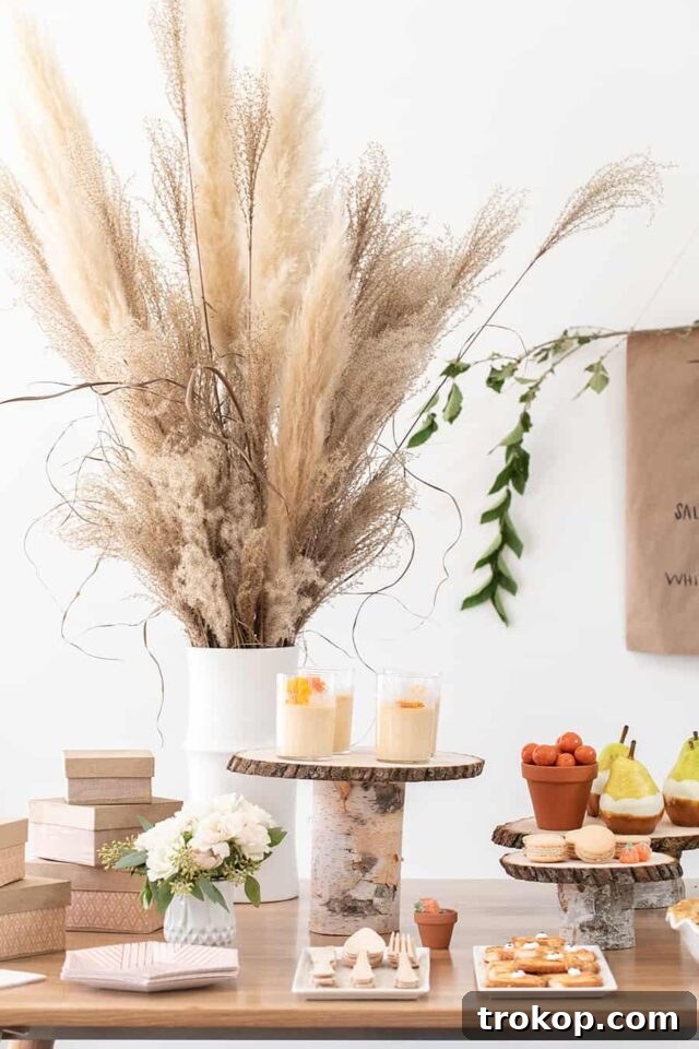 Creative Thanksgiving Table Decor: DIY Ideas for a Festive Feast 31 Natural Reeds as a tasteful Thanksgiving centerpiece