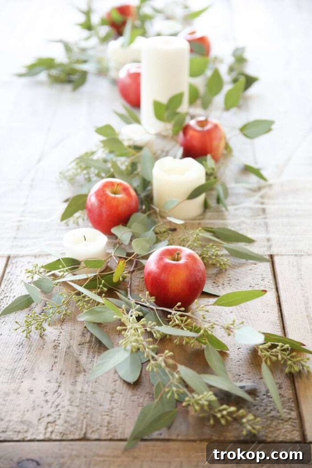 Creative Thanksgiving Table Decor: DIY Ideas for a Festive Feast 7 Apples and Leaves Centerpiece for Fall and Thanksgiving