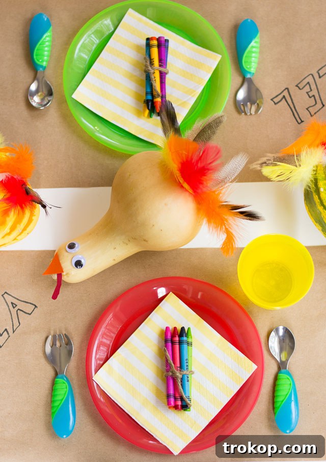 Easy & Festive: 23 Thanksgiving Turkey Crafts 12 DIY Gourd Turkey Centerpiece