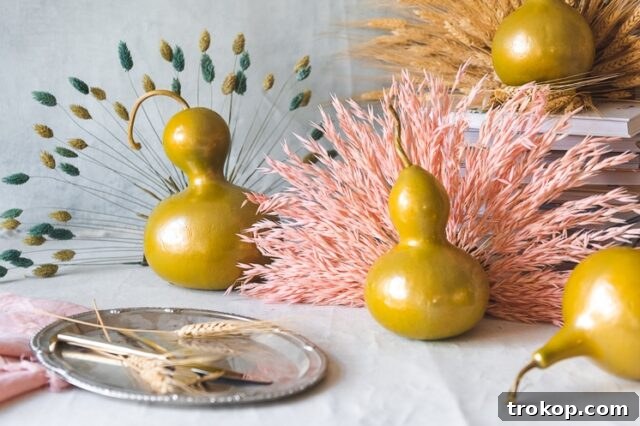Easy & Festive: 23 Thanksgiving Turkey Crafts 20 DIY Dried Flower Turkey Gourds