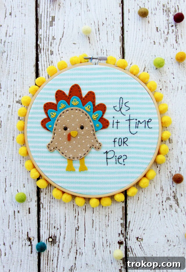 Easy & Festive: 23 Thanksgiving Turkey Crafts 21 Embroidery Turkey Hoop Art
