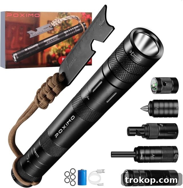 30 Genius Gifts for the Man Who Needs Nothing 8 Survival Kit Flashlight with multiple essential tools