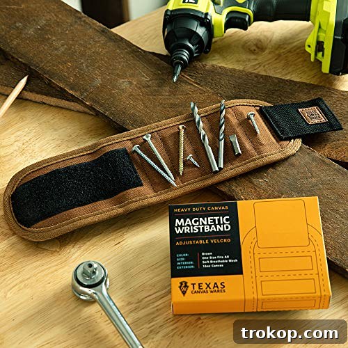 Magnetic Wristband Handcrafted of Premium Canvas to Hold Screws, Nails, DIY Unique Cool Gift For The Man Who Has Everything Texas Canvas Wares Magnetic Wristband Handcrafted of Premium Canvas to Hold Screws, Nails, DIY Unique Cool Gift For The Man Who Has Everything Texas Canvas Wares