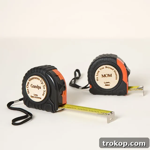 30 Genius Gifts for the Man Who Needs Nothing 5 Engraved Tape Measure for gifts for the impossible man