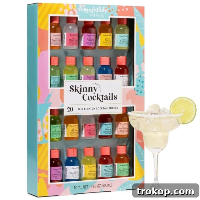 36 Steal-Worthy Dirty Santa Gifts 5 Thoughtfully Cocktails, Mix and Match Skinny Cocktail Mixers in Glass Bottles for dirty santa gifts