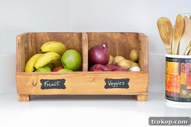 DIY Vegetable Storage Bin for scrap wood project ideas