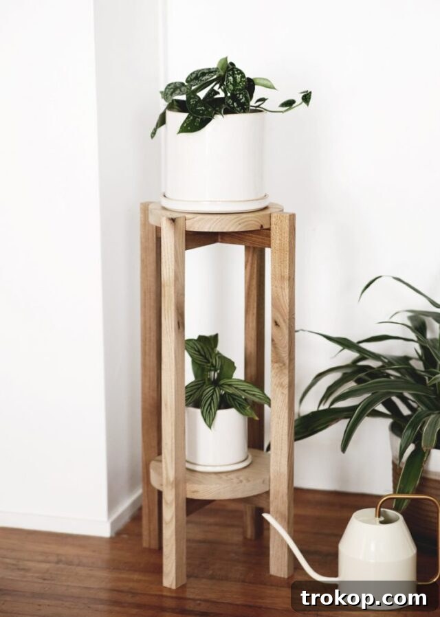 DIY Wood Plant Stand