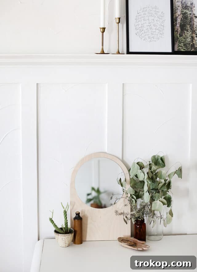 DIY Plywood Arch Mirror for easy scrap wood projects