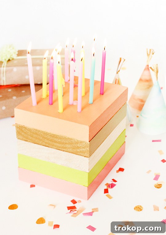 DIY wooden birthday cake decor | sugar & cloth