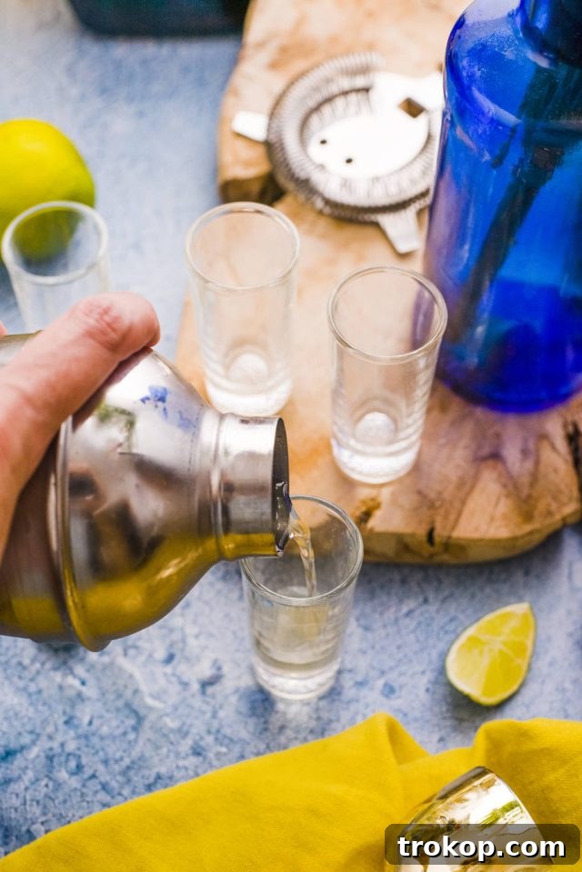 Serving Water moccasin drink in a shot glass