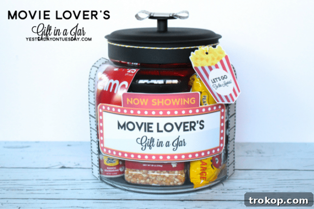 33 Festive Mason Jar Christmas Gift Ideas 15 Mason Jar Gift for Movie Lover