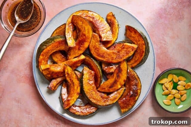 Nutty and savory Kabocha Squash, an excellent vegetable side for Christmas dinner.
