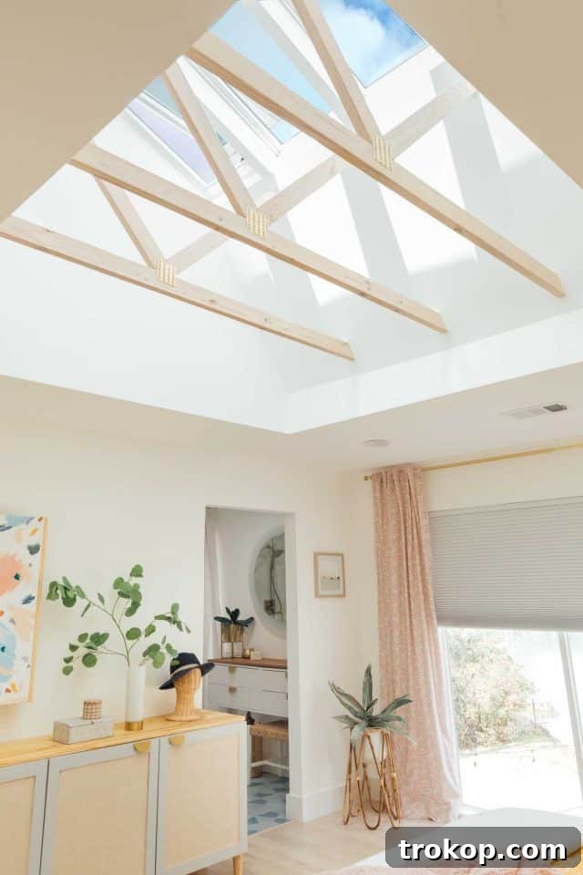 photo of our skylights in master bedroom design