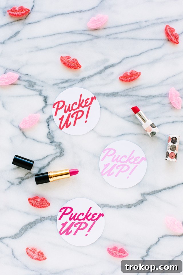 Creative Valentine's Day Party Concepts 7 Pucker Up Valentine's Day Party featuring kiss-themed decorations and treats.