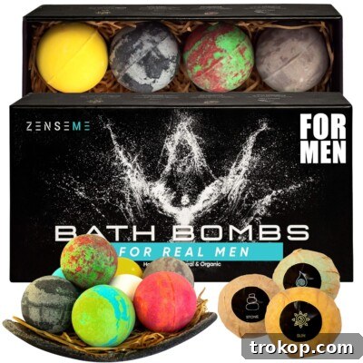 32 Valentine's Day Gifts Husbands Will Truly Appreciate 11 Bath Bombs for Men, Gift Set of 8 Scented Organic Handmade Bath Bombs of 2.5 oz with Natural Essential Oils. Perfect for Boyfriend,