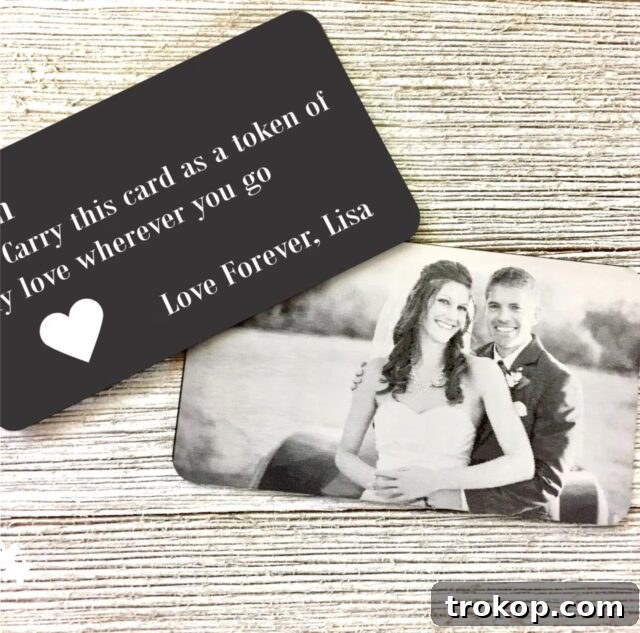 32 Valentine's Day Gifts Husbands Will Truly Appreciate 7 Engraved HANDWRITING Picture Wallet Card - Photo Wallet Insert for Valentines Gifts for Husband