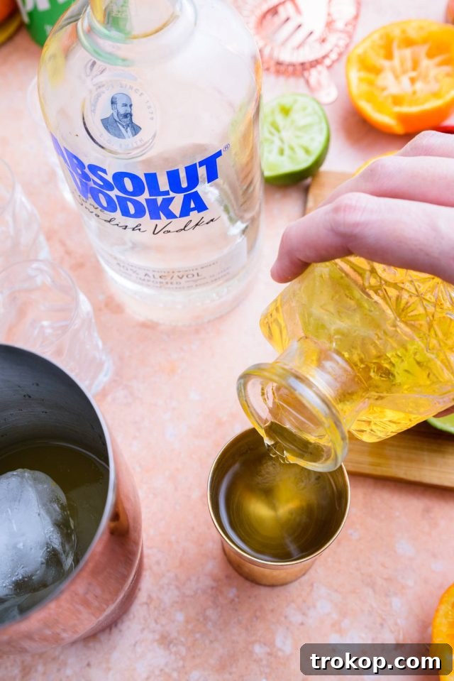 adding the tangerine-lime juice