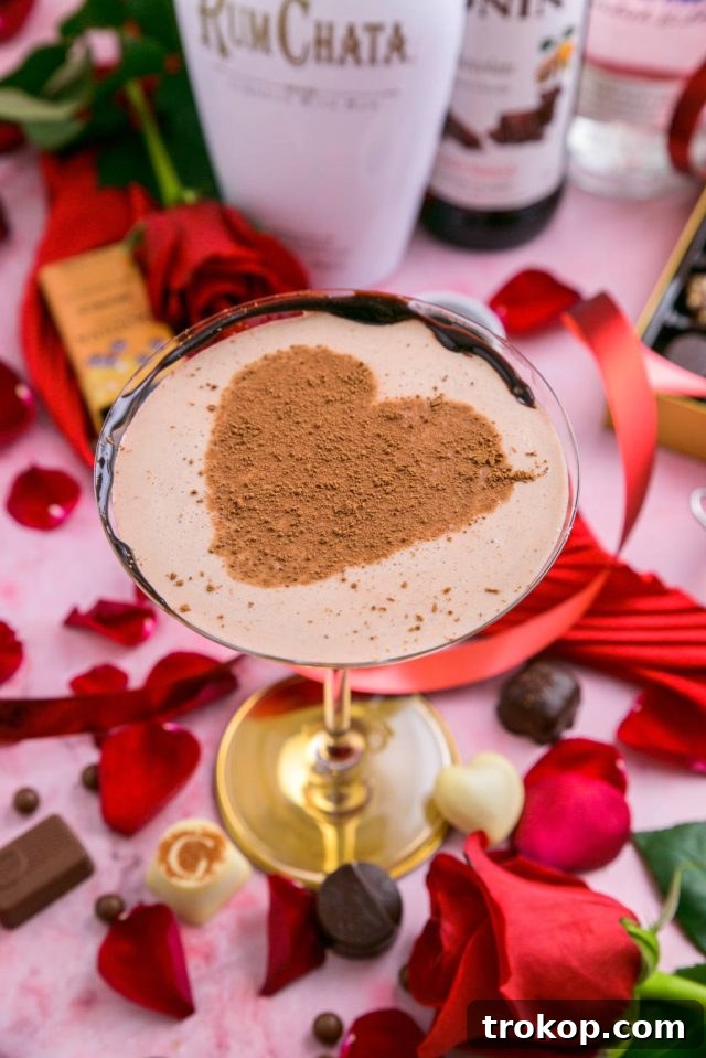 Top view of the Godiva Chocolate Martini