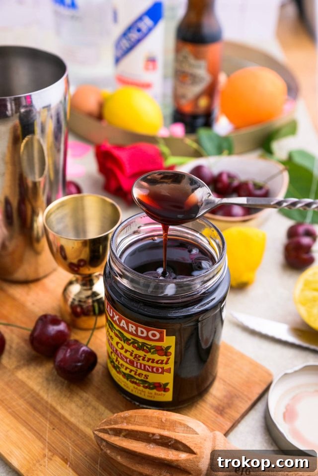 Sweet Cherry Vodka Sour Delight 4 a jar of Luxardo cherries