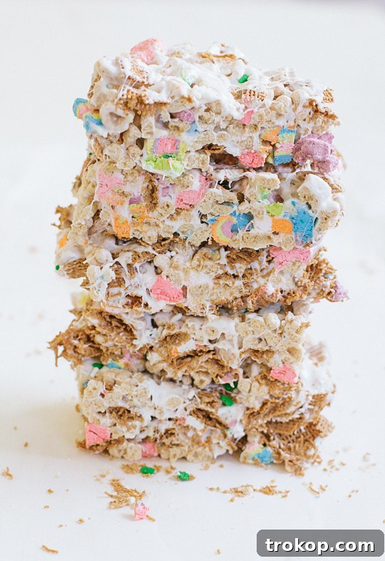 recipe for simple st. patricks day treats - cereal bars