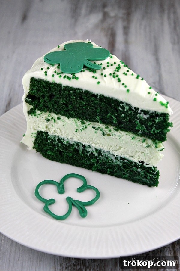 Green Velvet Cheesecake Cake for St. Patrick's Day food ideas
