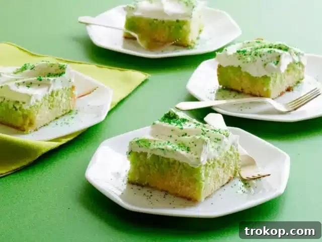 St. Patrick's Day Lime Poke Cake