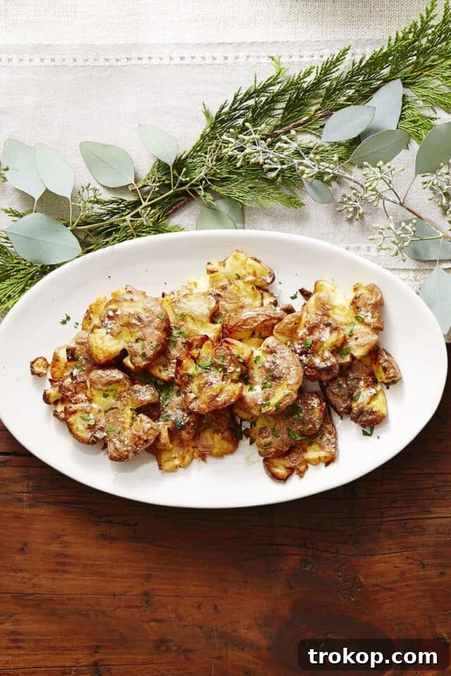 Crispy Golden Smashed Potatoes for St. Patrick's Food Ideas