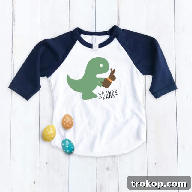 Dinosaur Easter Shirt for Boys and Girls created with Cricut