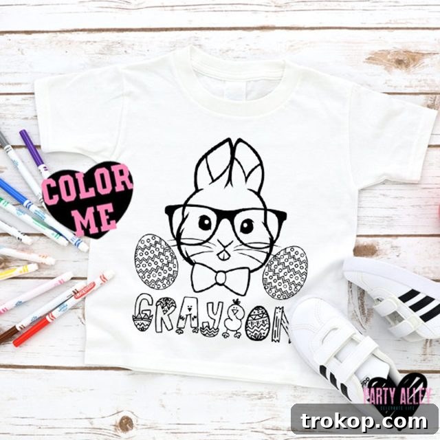 Personalized Coloring Easter Shirt idea for kids and adults by Ashley Rose of Sugar & Cloth