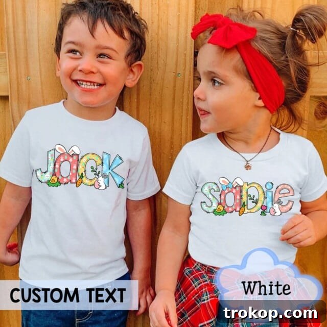 Kids Easter Shirt, Customized Name Kids Shirt, Easter Shirts for Kids, Custom Easter Toddler Shirt, Kids Easter Bunny Shirt, Gift for Easter