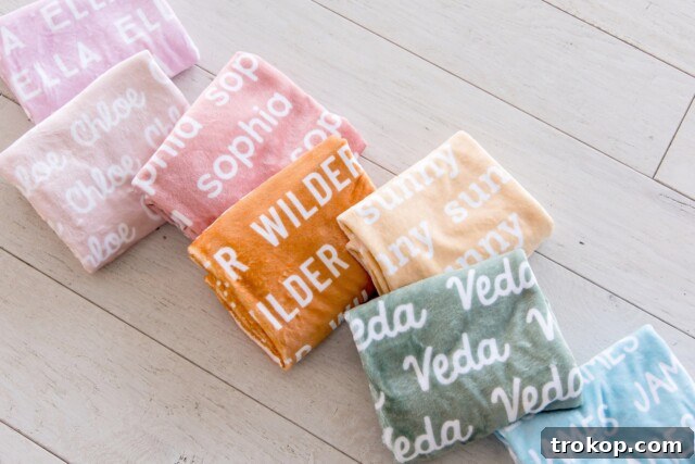 Plush Minky Name Blanket for personalized easter gifts