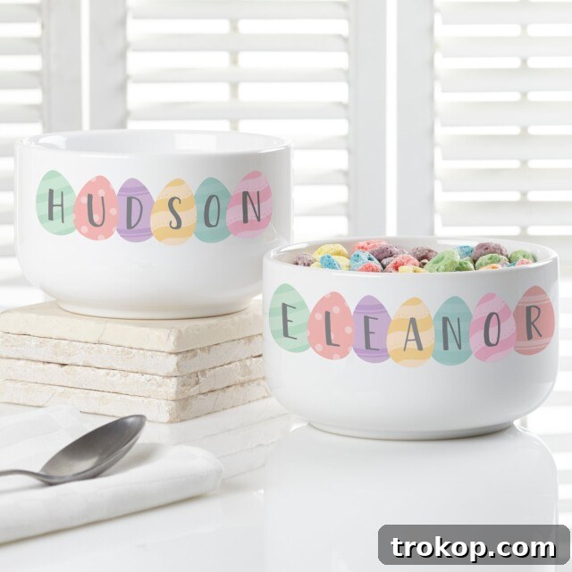 Happy Easter Eggs Personalized Kids Cereal Bowl, Easter Gifts, Kids Gifts, Easter Egg, Happy Easter, Gifts For Kids, Easter