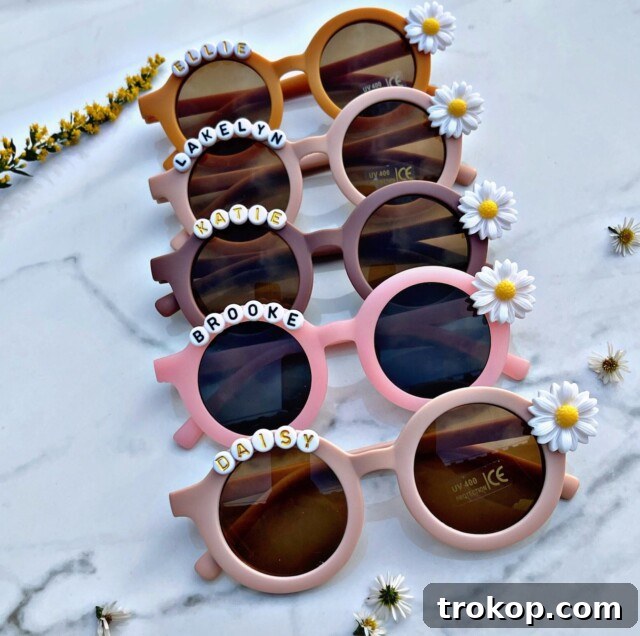 Kids Personalized Daisy Sunglasses W/Leather case Kid gift/Toddler Gift /Easter gift |Personalized Birthday gift| baby gifts / UV Protectio