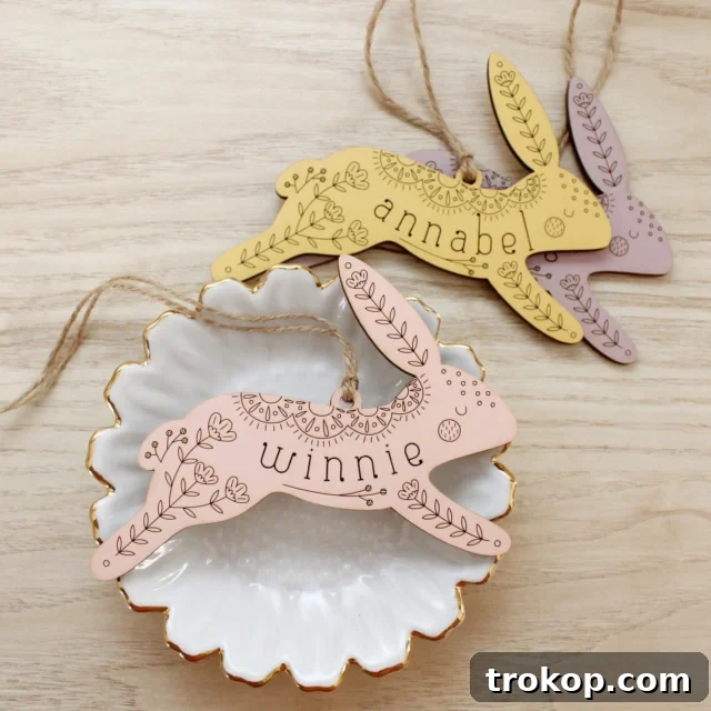 easter basket tag, custom wood easter bunny • personalized easter name tag decoration • easter place card • spring gifts for kids