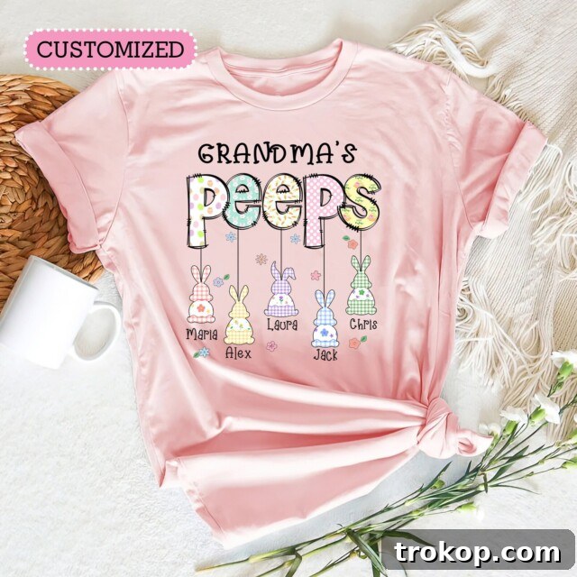 Grandma's Peeps Custom Easter Shirt, Grandma Easter Shirt, Cute Easter Tee, Custom Peeps Shirt, Nana Mimi Abuela Shirt