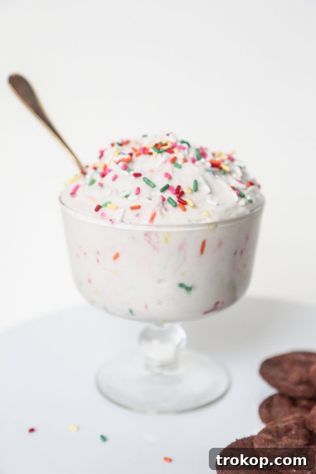 Brilliant Fruit Platter Ideas and Expert Presentation Tips 29 A vibrant cake batter and cookie chip dip, creatively presented and perfect for serving with a sweet fruit platter.