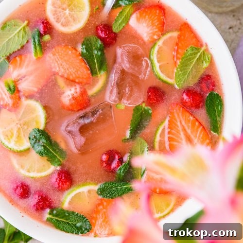 Spring Celebration Punch 12 A festive Easter Punch, bursting with fruity flavors, perfect for your Easter brunch celebration by Ashley Rose of Sugar & Cloth.