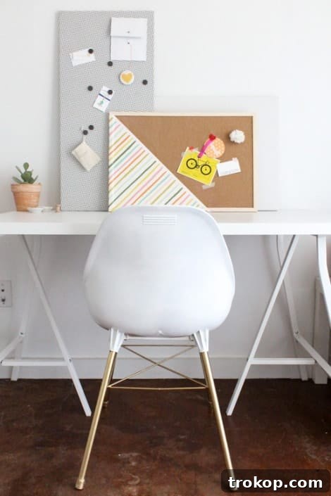 Craft Your Own Patterned Magnetic Board 2 Chic DIY patterned magnetic board with fabric