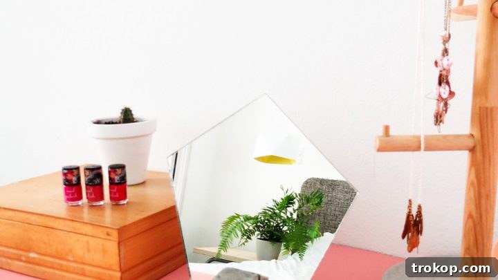 DIY Concrete Vanity Mirror