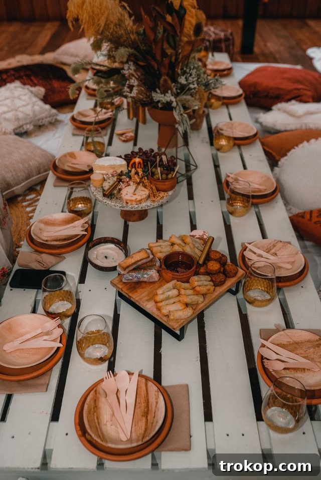 Low outdoor seating pallet table, ideal for relaxed gatherings and showcasing simple yet effective pallet wood repurposing in an outdoor setting