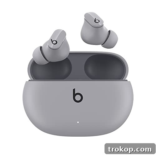 Beats Studio Buds - True Wireless Noise Cancelling Earbuds - Compatible with Apple & Android, Built-in Microphone, IPX4 Rating, Sweat Resistant Earphones, Class 1 Bluetooth Headphones - Moon Gray Beats Studio Buds - True Wireless Noise Cancelling Earbuds - Compatible with Apple & Android