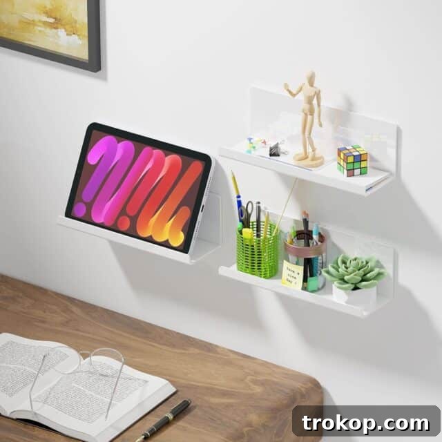 ELUCHANG Floating Shelves Wall Mounted: No Drill Rental Friendly Waterproof Plastic Bathroom Shelves Storage Organizer Wall Decor Floating Shelf for Living Room Bedroom Kitchen Set of 3 ELUCHANG Floating Shelves Wall Mounted: No Drill Rental Friendly Waterproof Plastic Bathroom Shelves Storage Organizer Wall Decor Floating Shelf