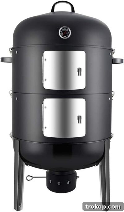 38 Unforgettable Gifts for Dad, Chosen by His Daughter 18 Dyna-Glo DGO1890BDC-D Wide Body Vertical Offset Charcoal Smoker, Black - an ideal gift for dads new to smoking meats