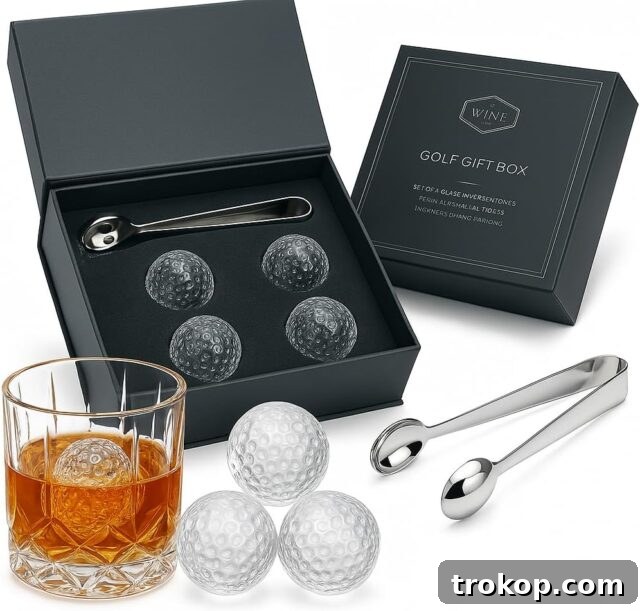 38 Unforgettable Gifts for Dad, Chosen by His Daughter 23 Golf Gifts for Men Dad, Golf Balls Whiskey Chillers Set with Glasses, Unique Dad Birthday Gift Ideas from Daughter Son, Retirement Bar Stuff - perfect for golf lovers
