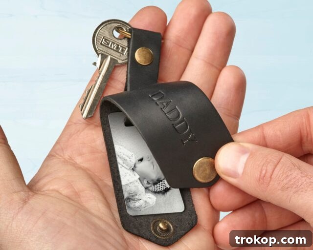 38 Unforgettable Gifts for Dad, Chosen by His Daughter 32 Personalized Picture Keychain, Gift for Dad, from daughter - a sentimental photo gift