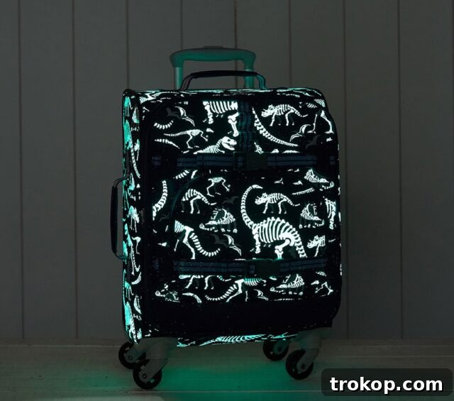 Make Travel a Breeze: 21 Top Kids' Luggage, From Carry-Ons to Ride-Ons 5 Glow in the dark luggage by Pottery Barn Kids for the best luggage for kids ideas