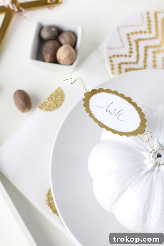 Versatile DIY pumpkin place cards for diverse themes