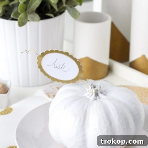 DIY Simple pumpkin leaf place cards - sugar and cloth