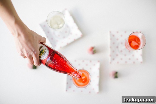 Ingredients for Red Currant Champagne Cocktail on a Table