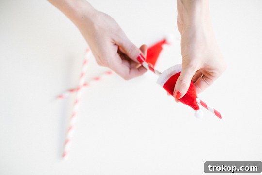 Festive Santa Hat Swizzle Sticks: A DIY Minute Miracle 4 Materials for DIY Santa Hat Drink Stirrers